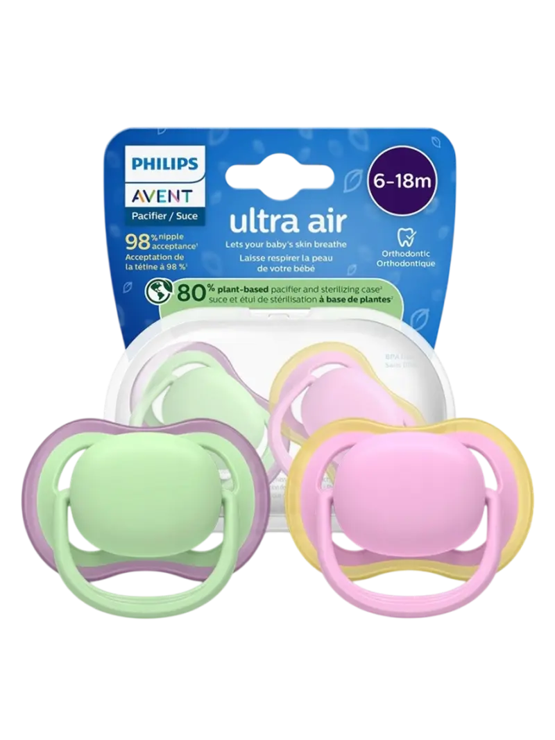 Набор пустышек силиконовых ортодонтических Philips Avent Ultra Air