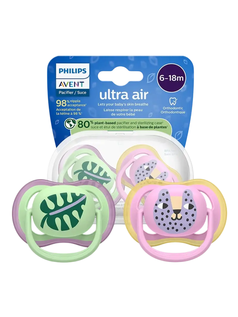 Набор пустышек силиконовых ортодонтических Philips Avent Ultra Air