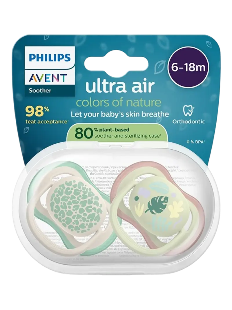 Набор пустышек силиконовых ортодонтических Philips Avent Ultra Air