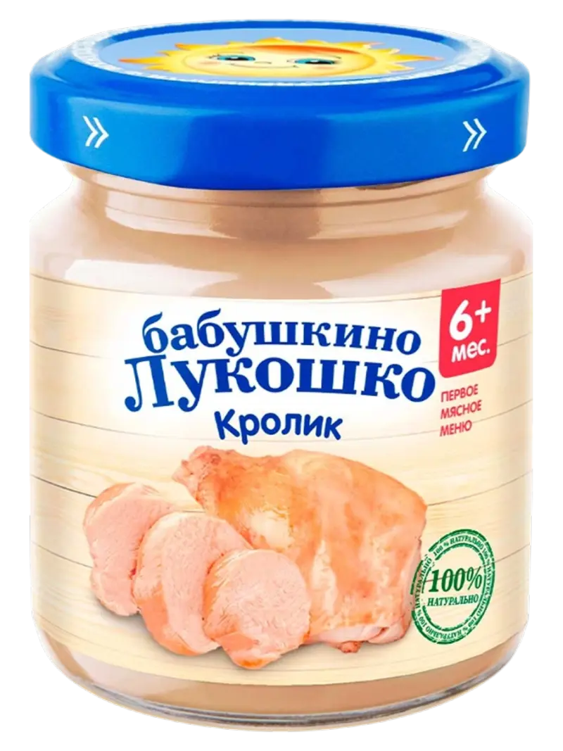 Пюре детское Бабушкино Лукошко кролик 6+ мес
