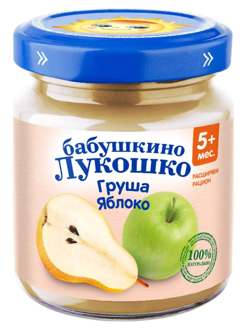 Пюре детское Бабушкино Лукошко яблоко 4+ мес