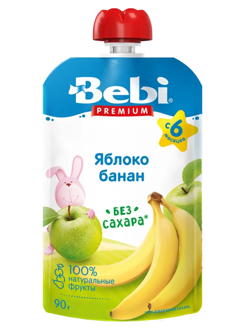 Пюре детское Bebi яблоко-банан 6+ мес