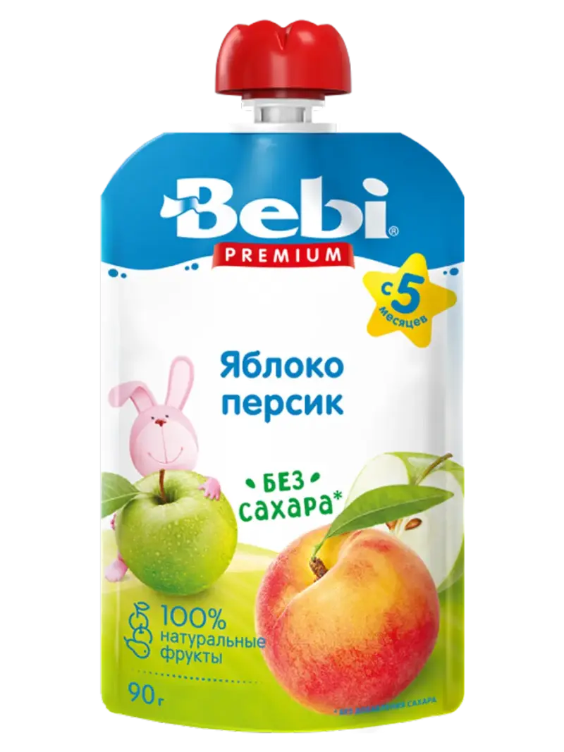 Пюре детское Bebi яблоко-персик 5+ мес