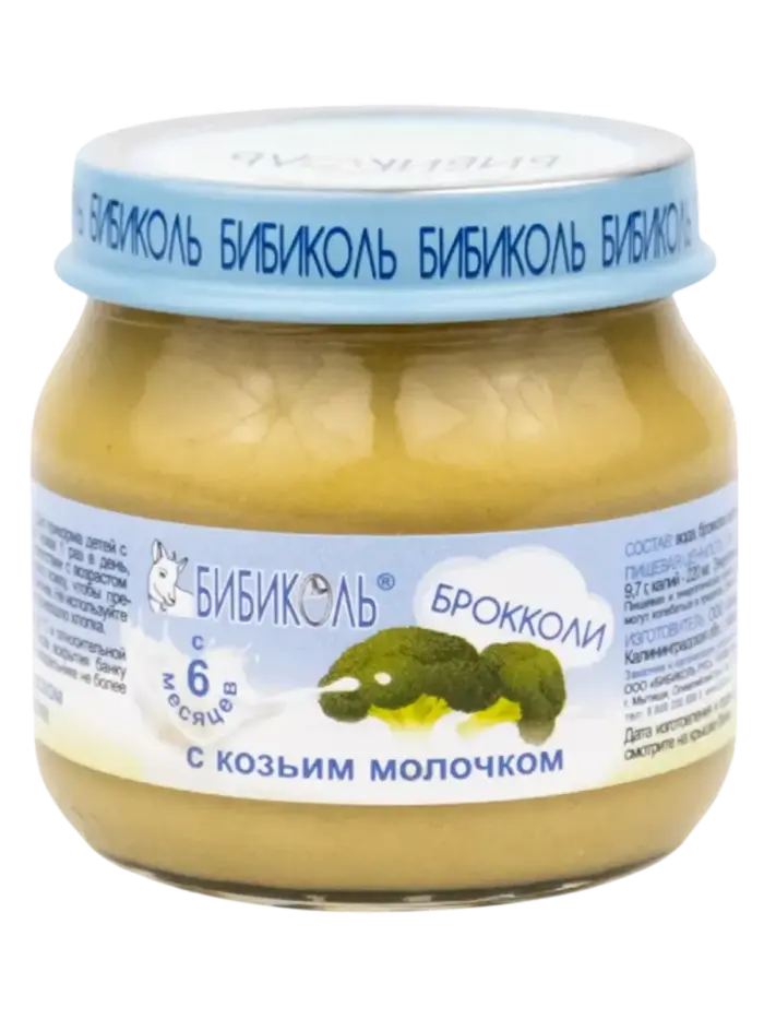 Пюре детское Бибиколь брокколи с козьим молоком 6+ мес