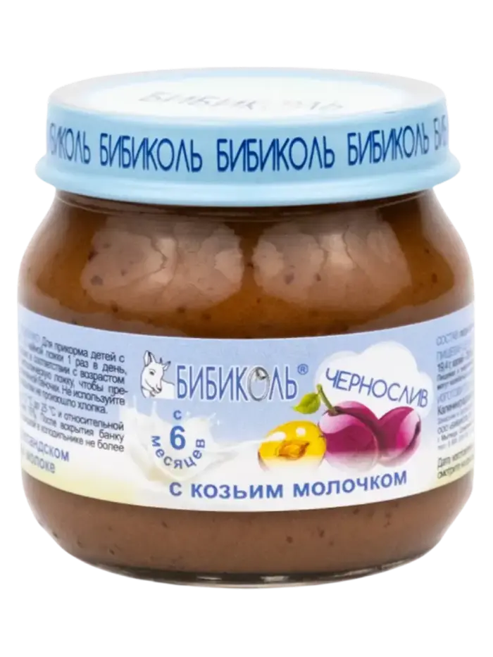 Пюре детское Бибиколь чернослив с козьим молоком 6+ мес