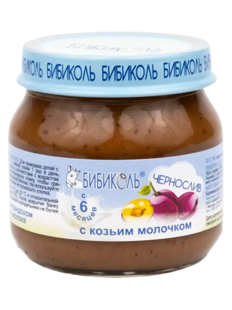 Пюре детское Бибиколь чернослив с козьим молоком 6+ мес