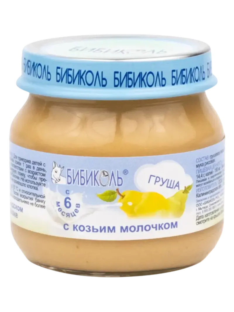 Пюре детское Бибиколь груша с козьим молоком 6+ мес