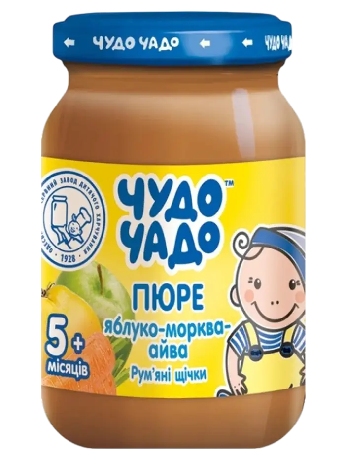 Пюре детское Чудо Чадо яблоко-морковь-айва 12+ мес