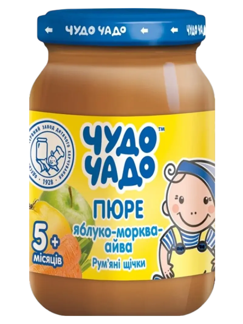 Пюре детское Чудо Чадо яблоко-морковь-айва 12+ мес