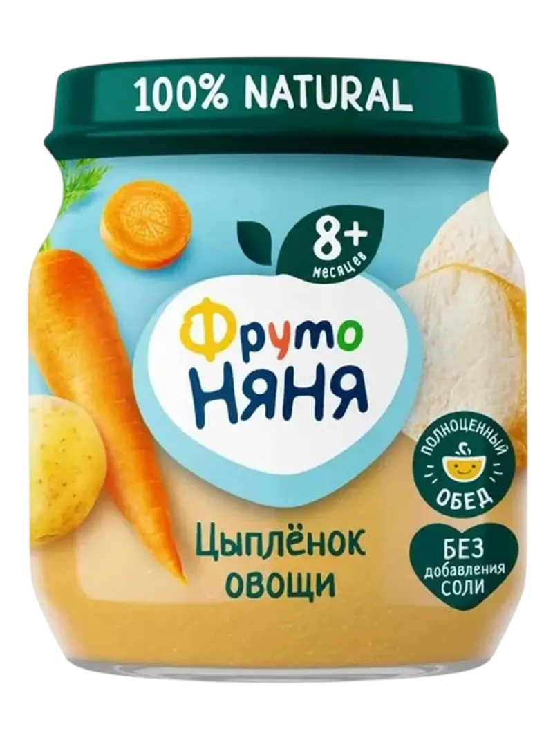 Пюре детское ФрутоНяня цыпленок с овощами 6+ мес