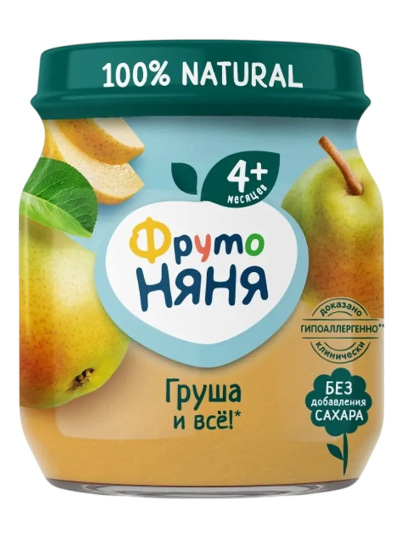 Пюре детское ФрутоНяня груша 4+ мес