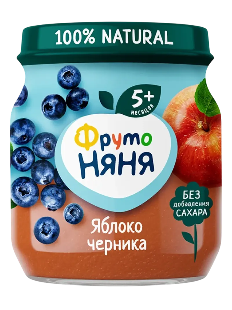 Пюре детское ФрутоНяня яблоко-черника 5+ мес