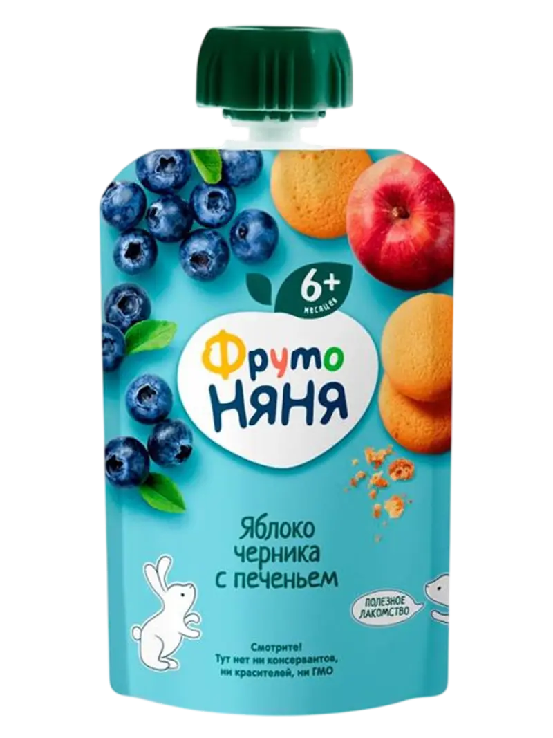 Пюре детское ФрутоНяня яблоко-черника-брусника 6+ мес