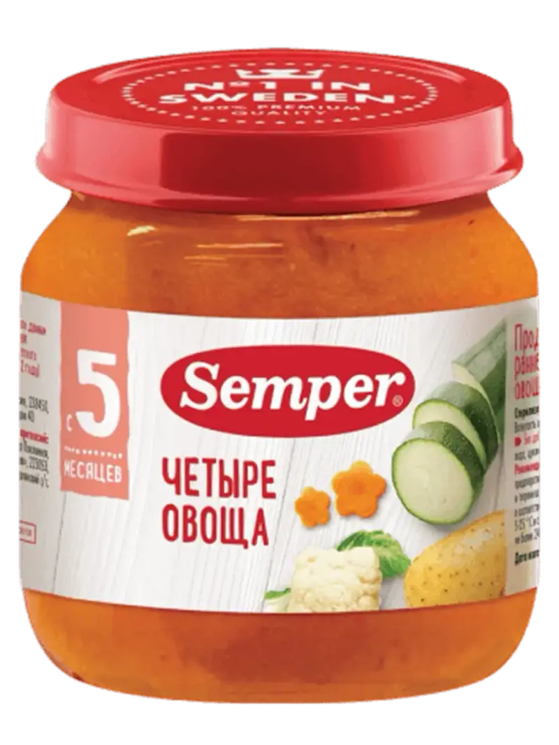 Пюре детское Semper 4 овоща 5+ мес
