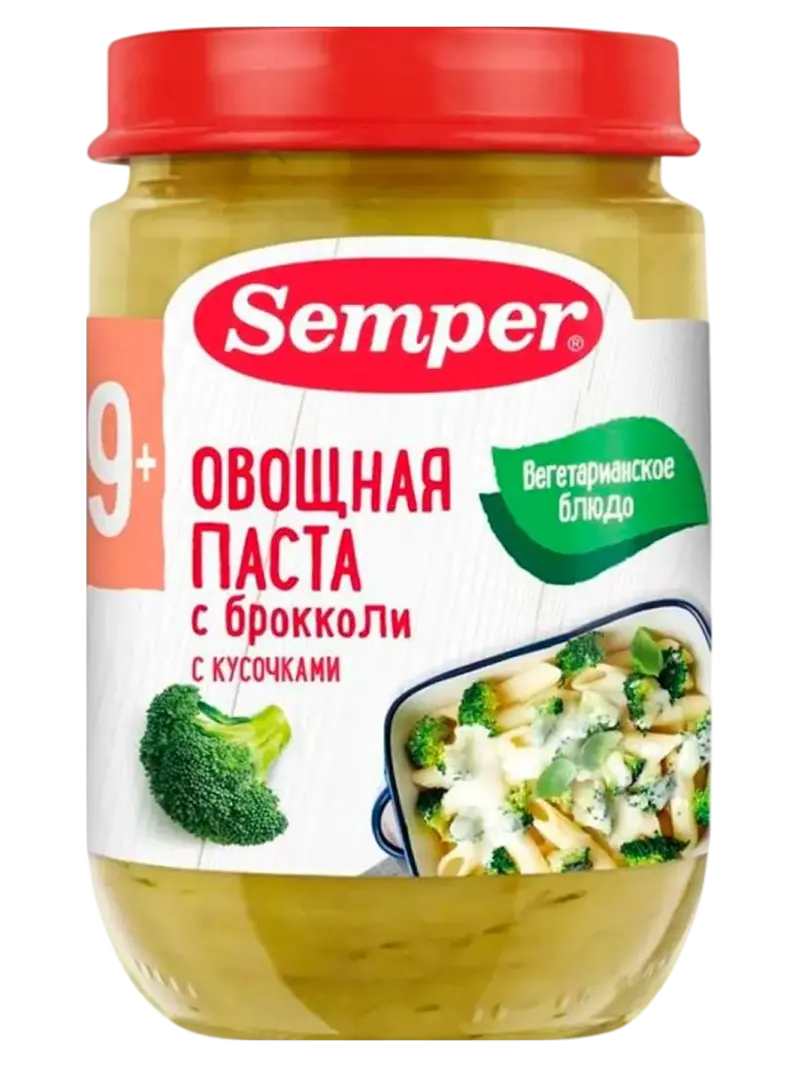 Пюре детское Semper овощная паста с брокколи 9+ мес
