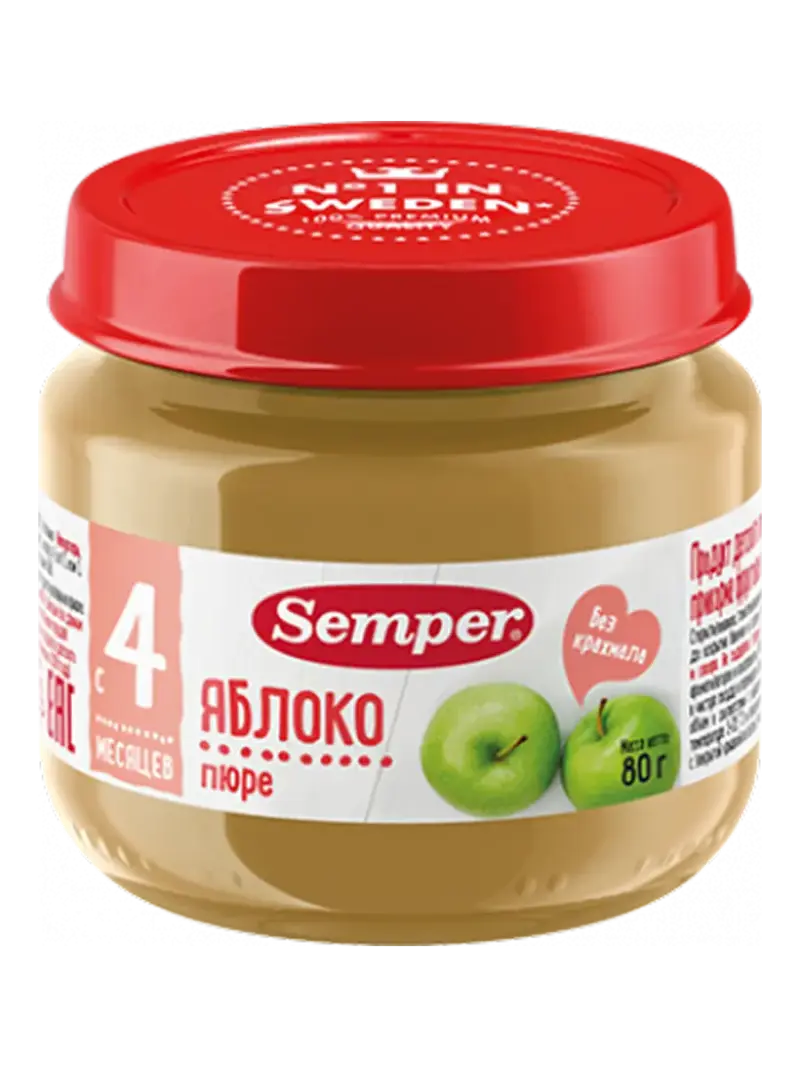 Пюре детское Semper яблоко 6+ мес