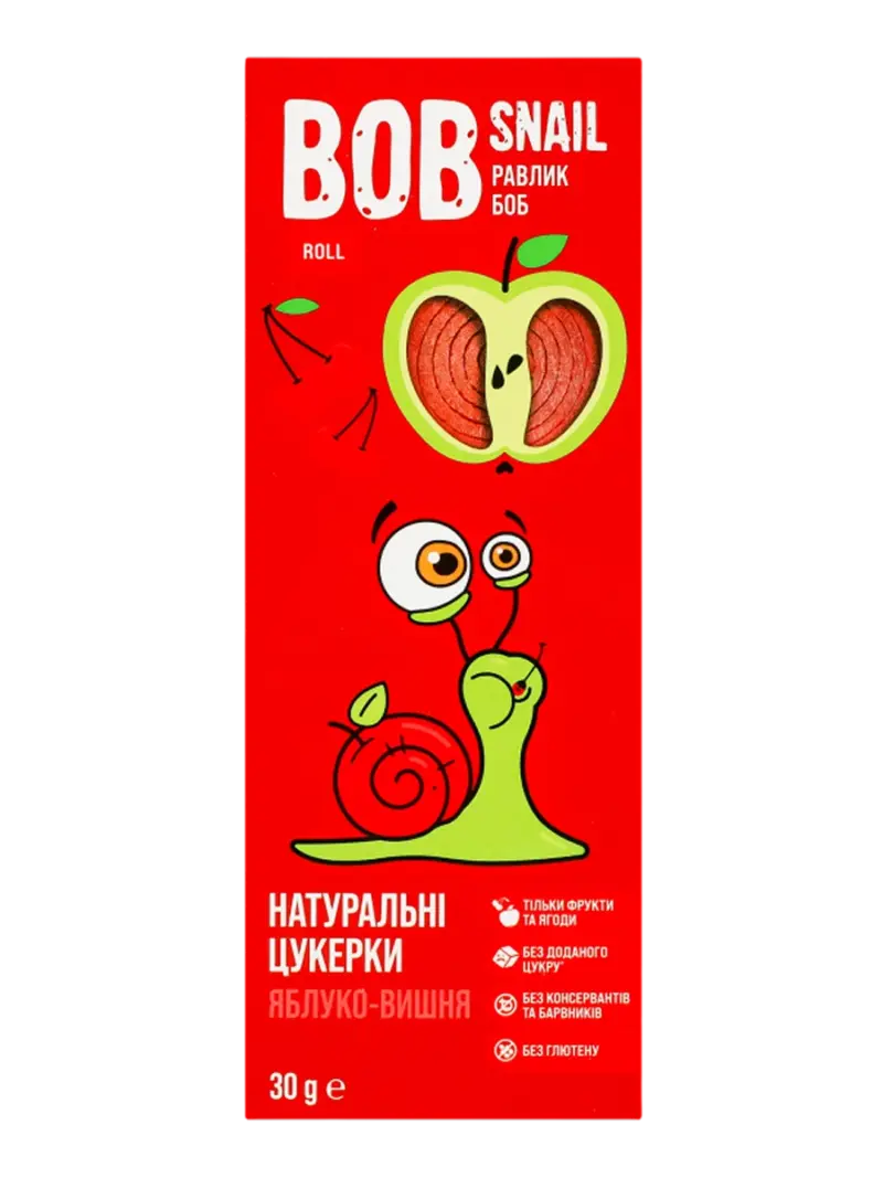 Фруктовые роллы Bob Snail Яблоко-Вишня