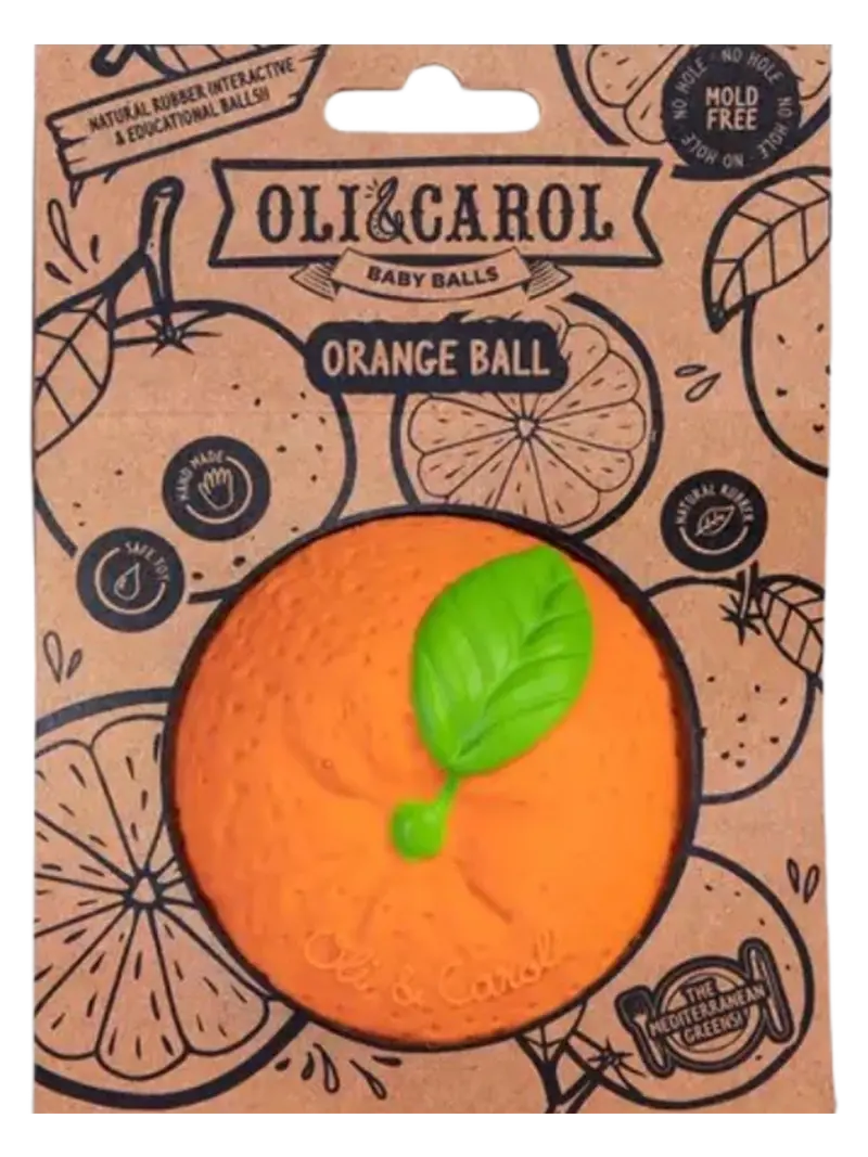 Сенсорный каучуковый мяч Апельсин Oli&Carol Orange Baby Ball