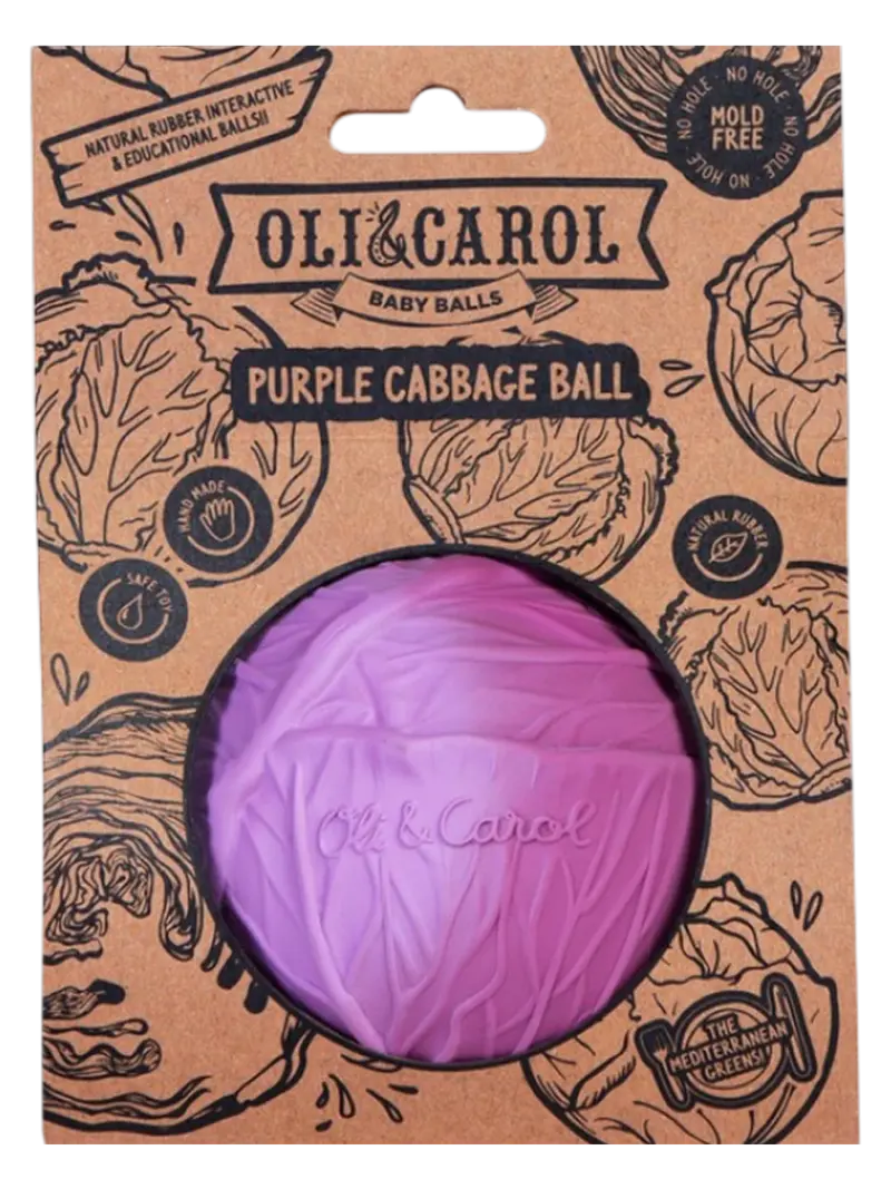 Сенсорный каучуковый мяч Краснокочанная капуста Oli&Carol Purple Cabbage