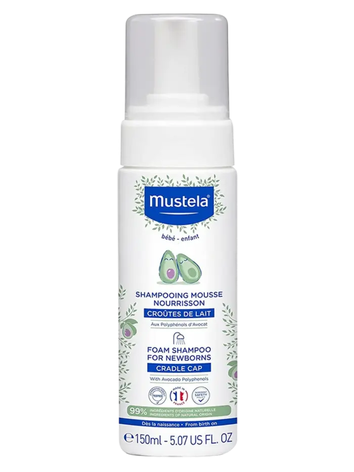 Шампунь-пенка для новорожденных Mustela Bebe Foam Shampoo от молочных корочек с помпой