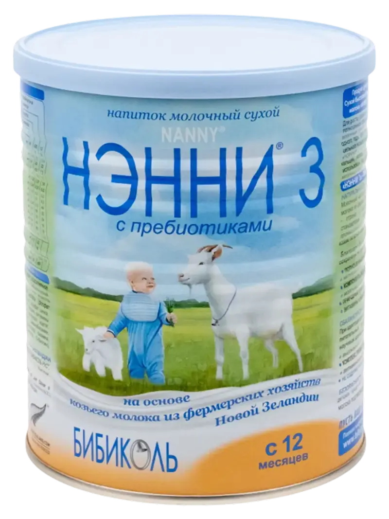Смесь детская Нэнни 3 с пребиотиками на козьем молоке 12+ мес