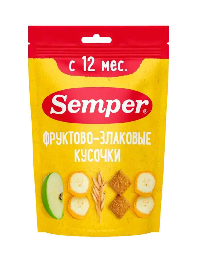 Снеки детские Semper фруктово-злаковые