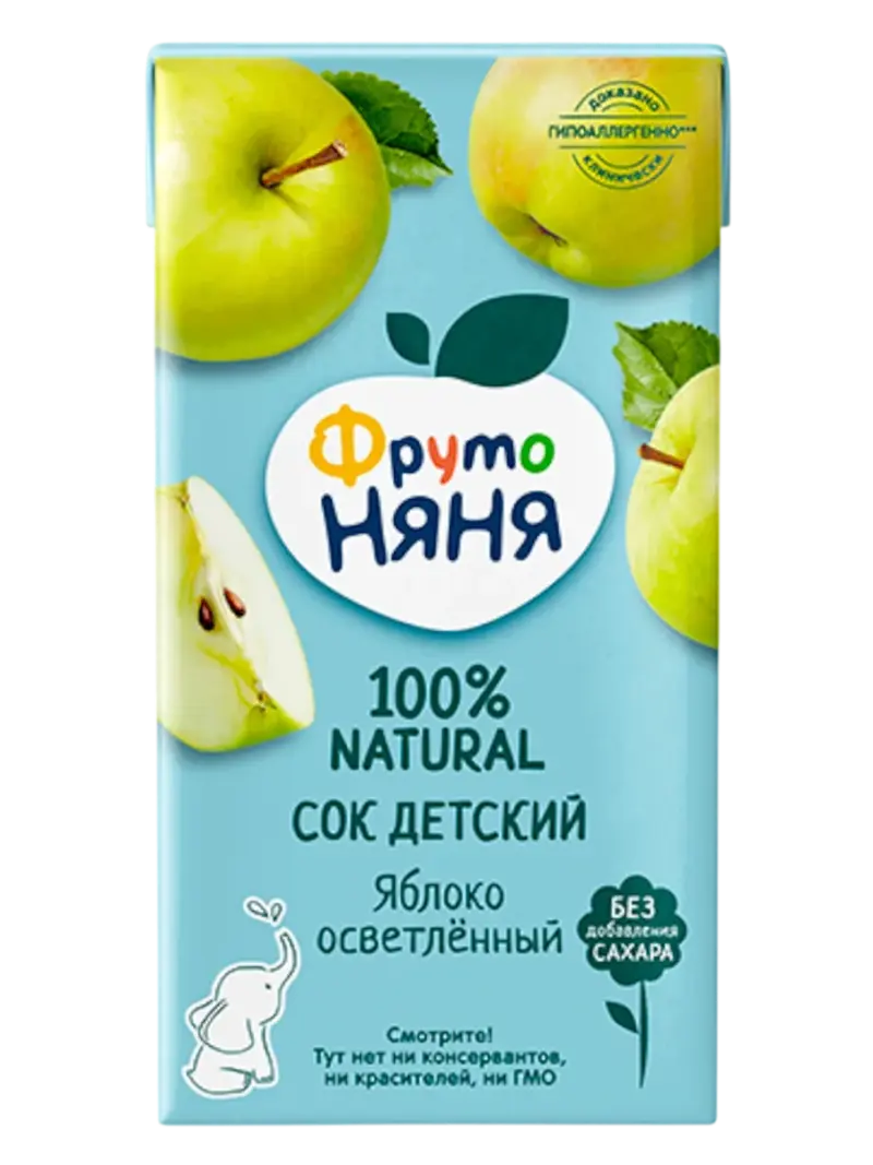 Сок детский ФрутоНяня яблоко-персик с мякотью 5+ мес