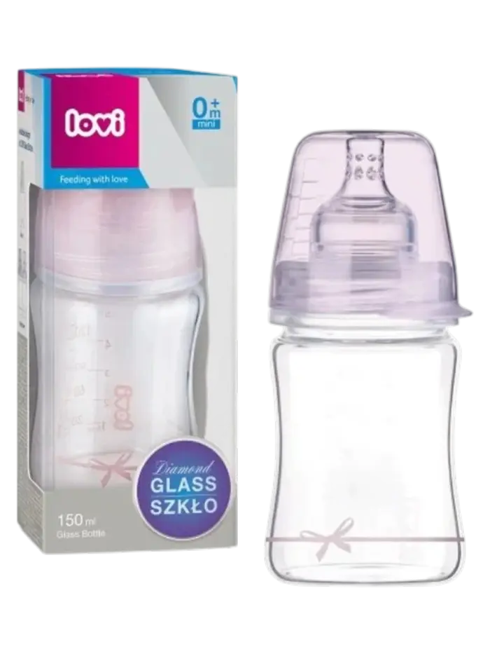 Бутылочка стеклянная LOVI Diamond Baby Shower