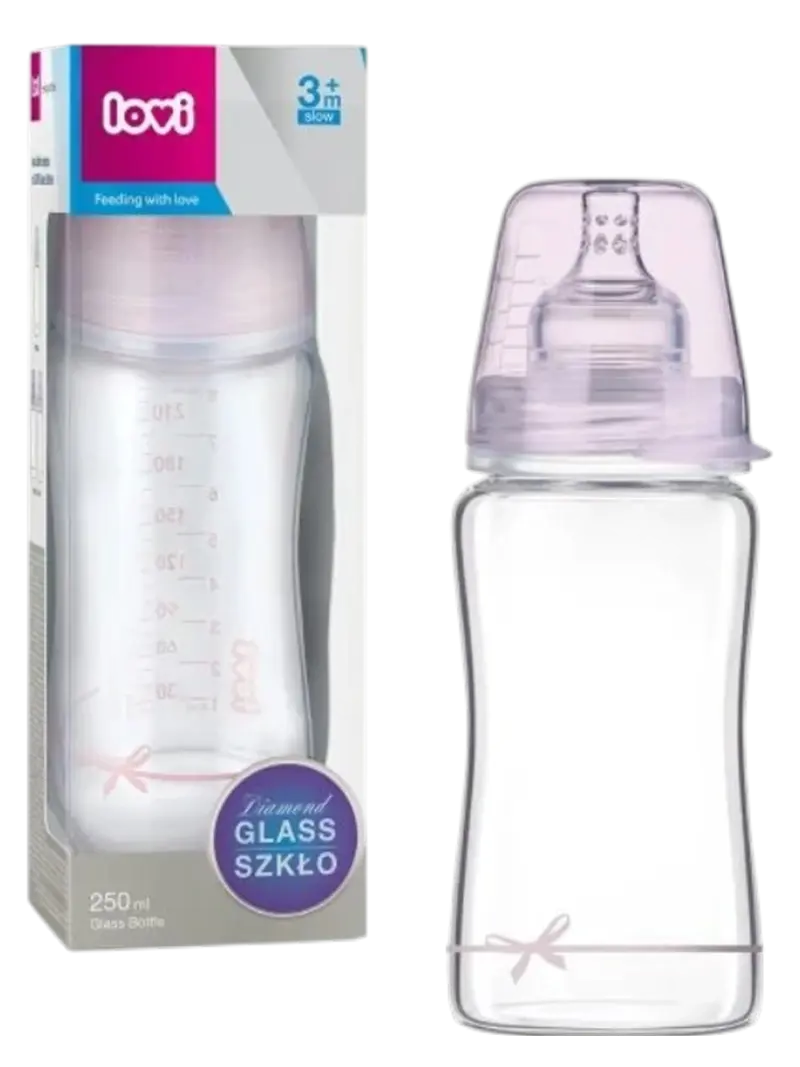 Бутылочка стеклянная LOVI Diamond Baby Shower