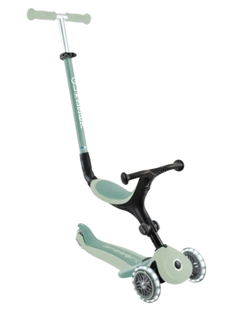 Детский самокат-беговел 3в1 с родительской ручкой Globber Go Up Active Pistachio