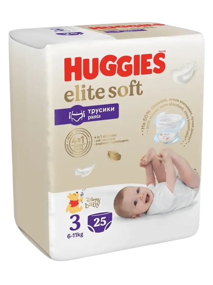 Подгузники-трусики детские Huggies Elite Soft размер 3 (6-11 кг)