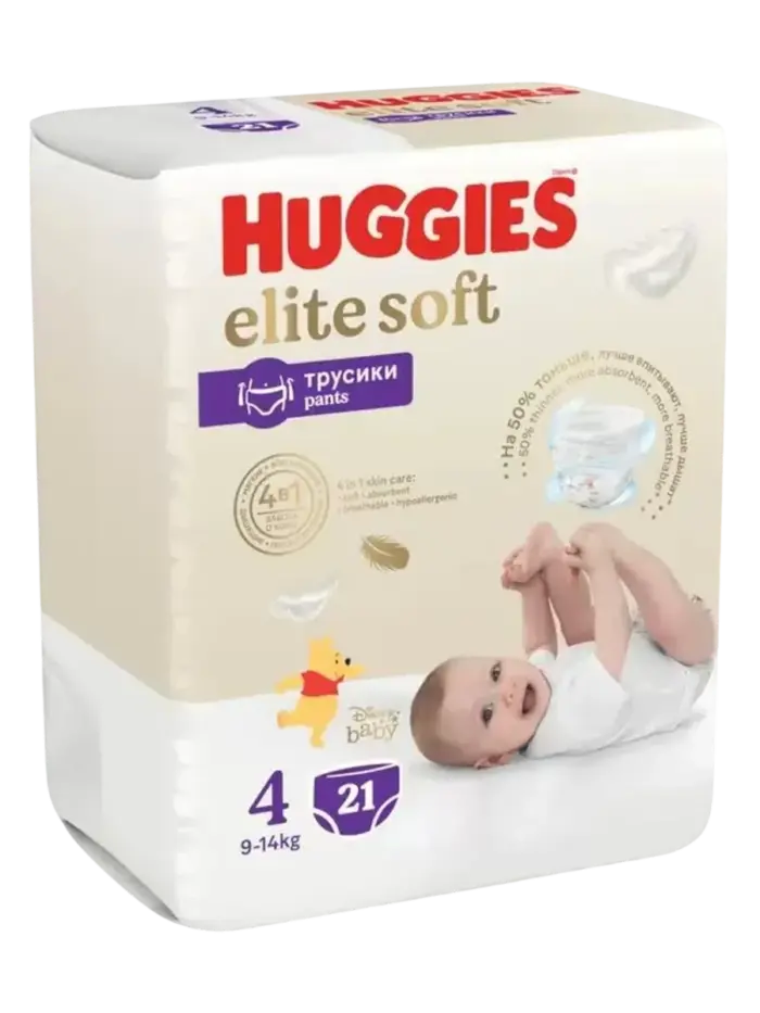Подгузники-трусики детские Huggies Elite Soft размер 4 (9-14 кг)