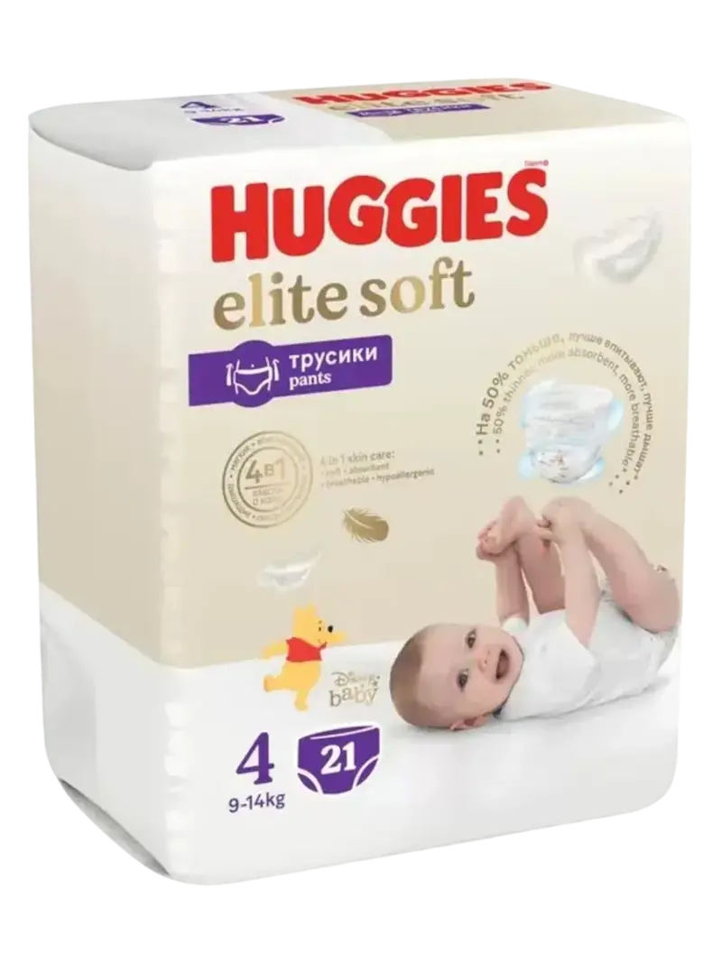 Подгузники-трусики детские Huggies Elite Soft размер 4 (9-14 кг)