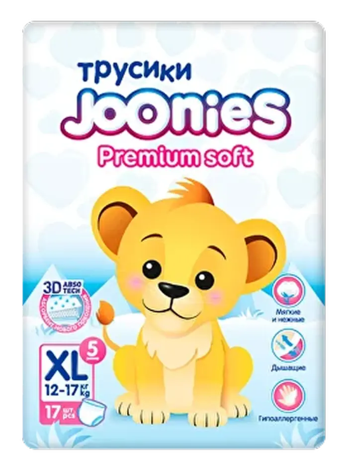 Подгузники-трусики детские Joonies Premium Soft Подгузники-трусики детские Joonies Premium Soft