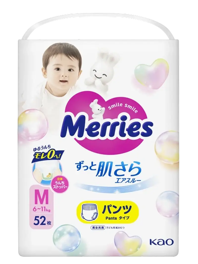 Подгузники-трусики детские Merries размер M (6-11 кг)