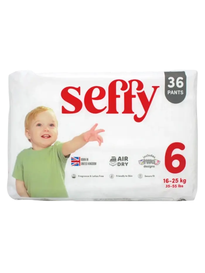 Подгузники-трусики детские Seffy размер 6 XXL (16-25 кг) Подгузники-трусики детские Seffy размер 6 XXL (16-25 кг)