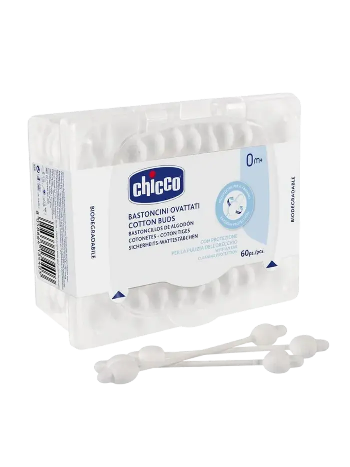 Ватные палочки детские Chicco с ограничителем