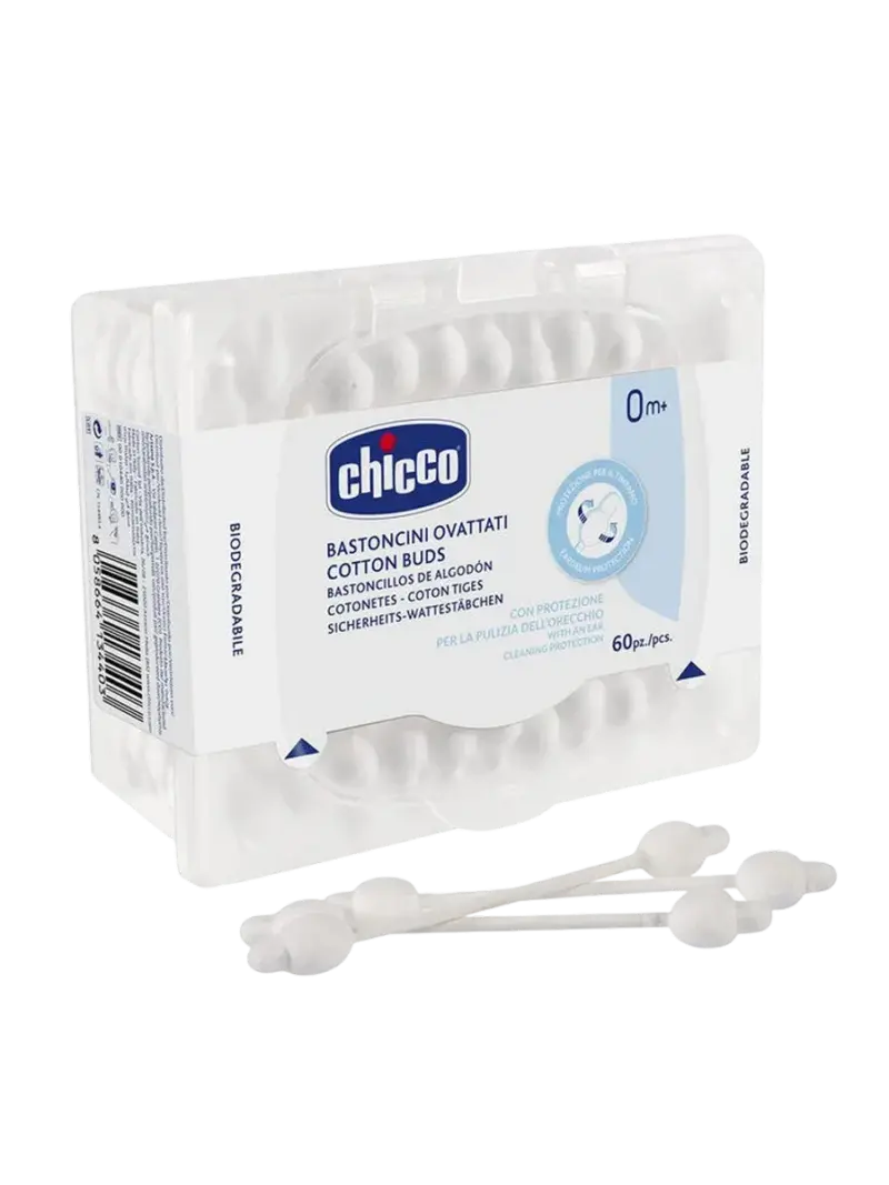 Ватные палочки детские Chicco с ограничителем