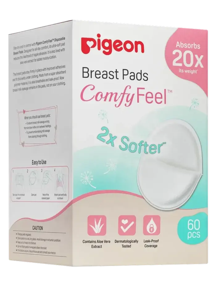 Вкладыши для груди лактационные Pigeon Comfy Feel с экстрактом алоэ 60шт