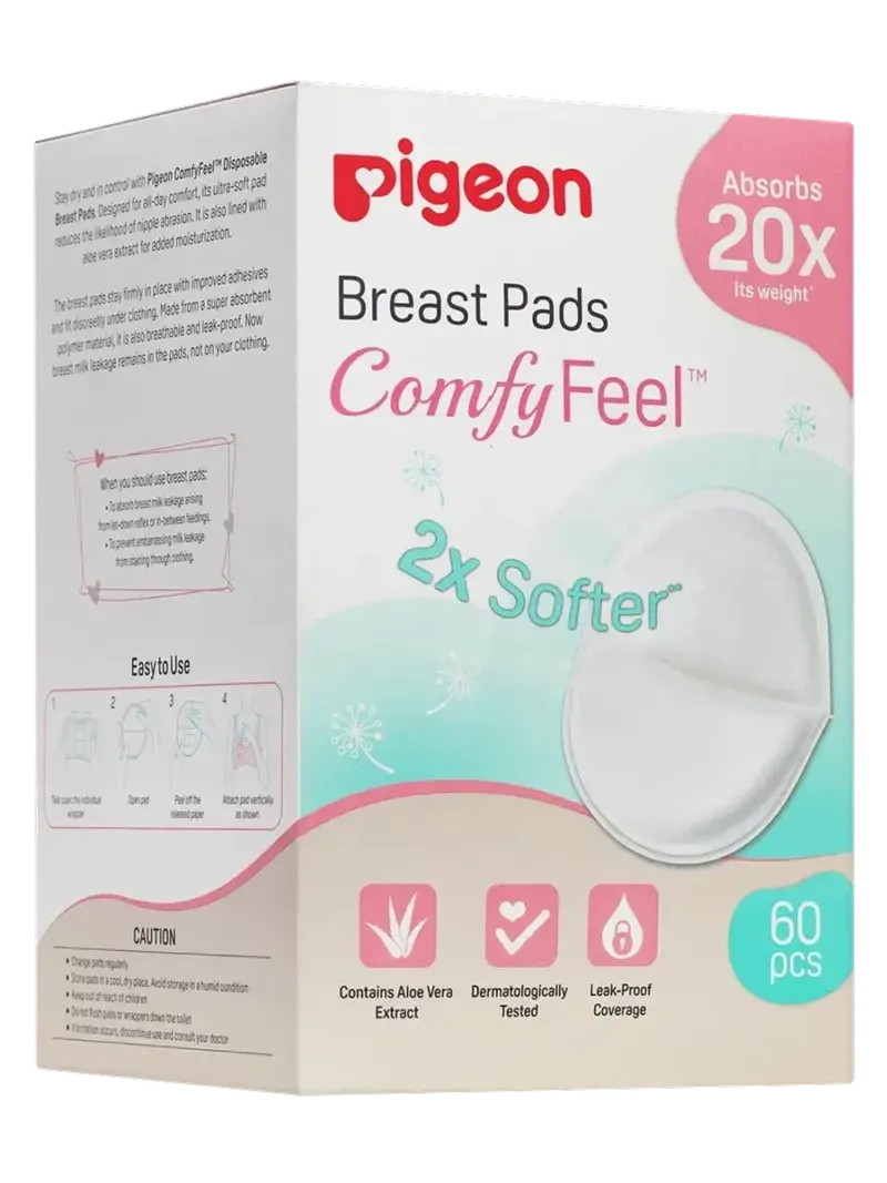 Вкладыши для груди лактационные Pigeon Comfy Feel с экстрактом алоэ 60шт