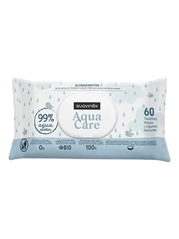 Салфетки влажные детские Suavinex Aqua Care (60 шт)