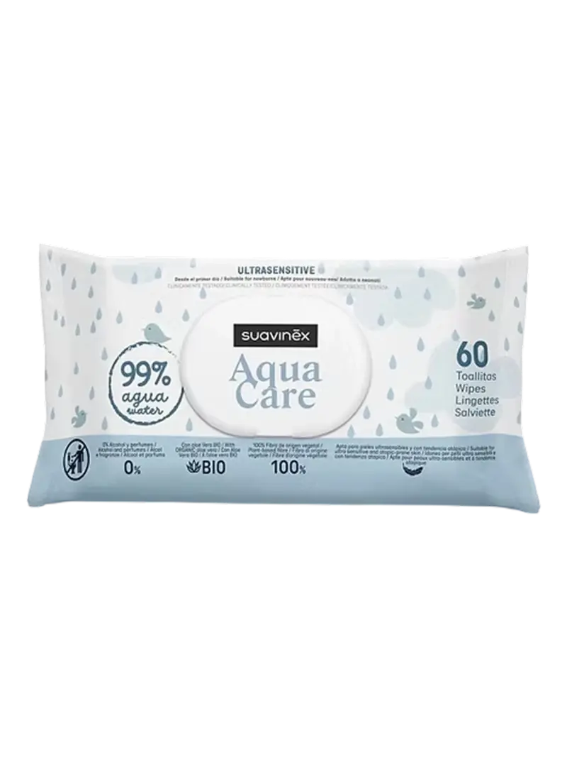 Салфетки влажные детские Suavinex Aqua Care (60 шт)