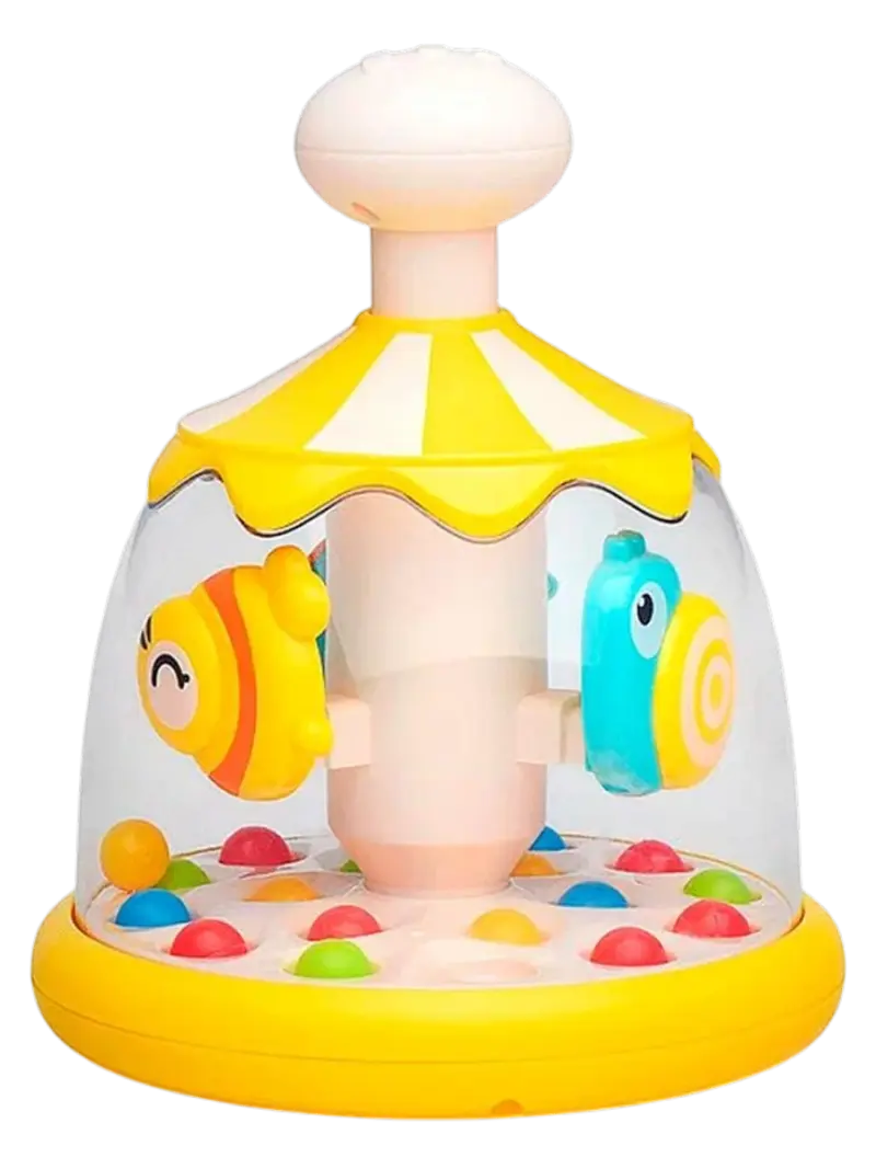 Развивающая игрушка юла-карусель Huanger желтая
