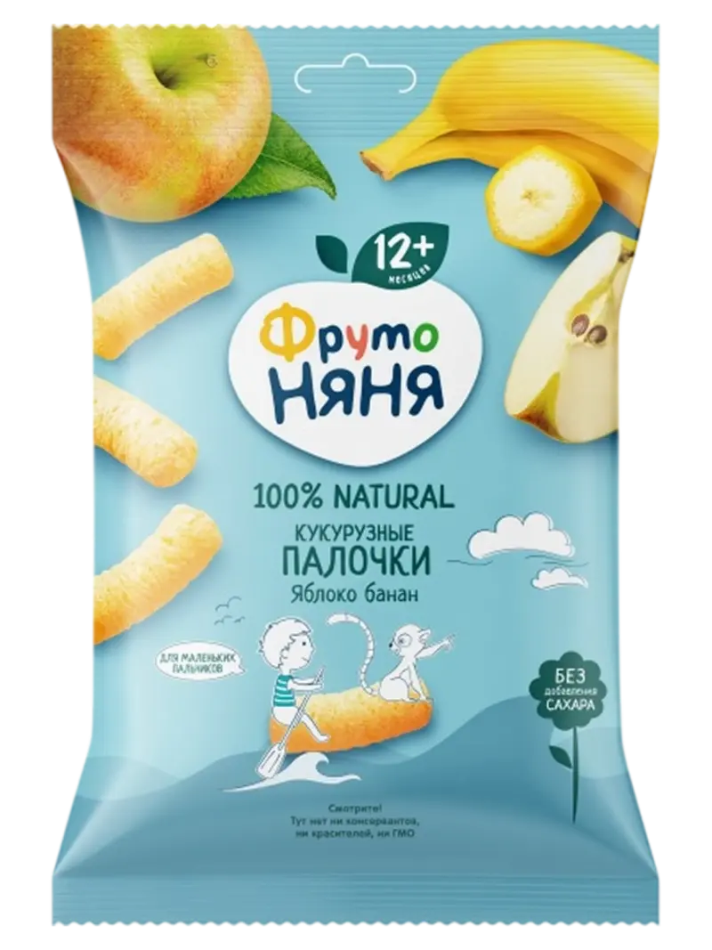 Палочки кукурузные детские ФрутоНяня яблоко-банан 12+ мес